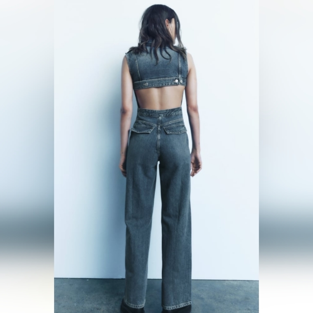 Zara Denim Trf  Denim Jumpsuit